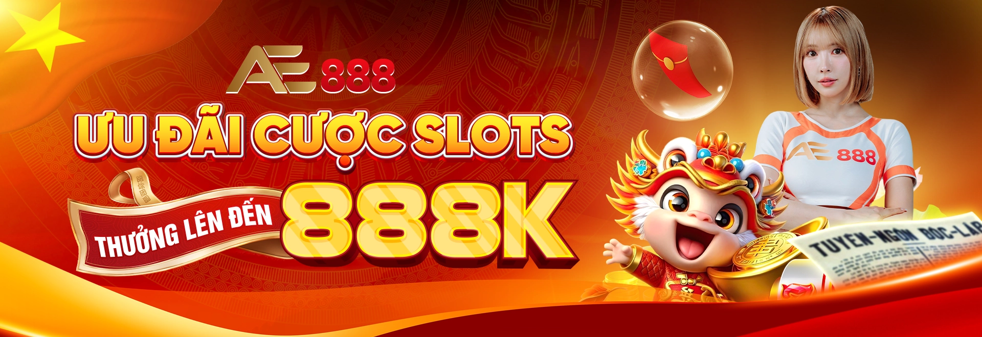 AE888 ưu đãi cược slots – Thưởng lên đến 888K VNĐ, cơ hội nhận thưởng cực lớn cho người chơi đam mê slot games